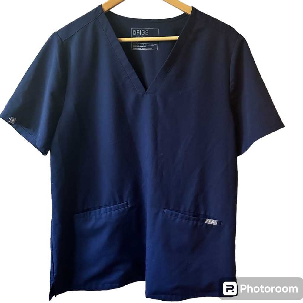 Figs Casma Three Pocket Scrub Top Navy Blue Medical Size XL PO 2054 Style FW1100